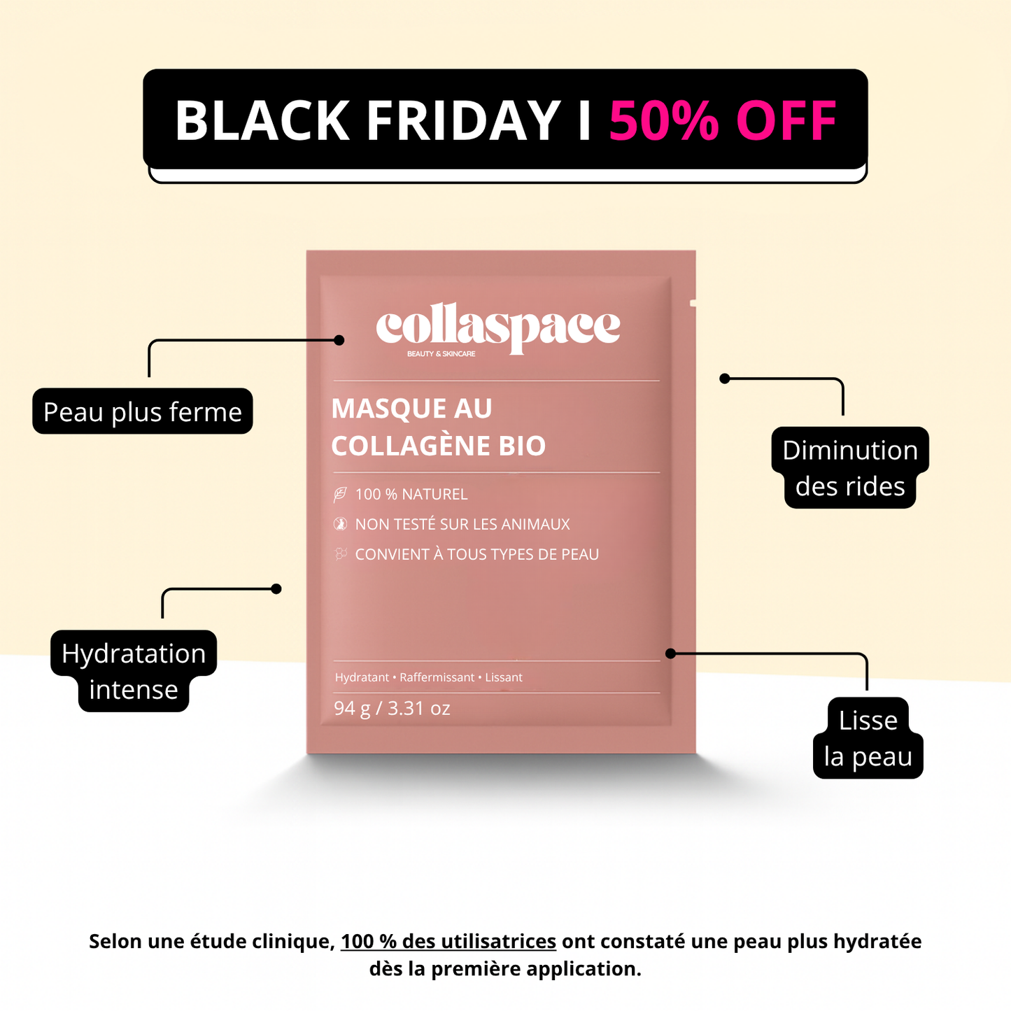 CollaMask™ – Masque au Collagène BIO